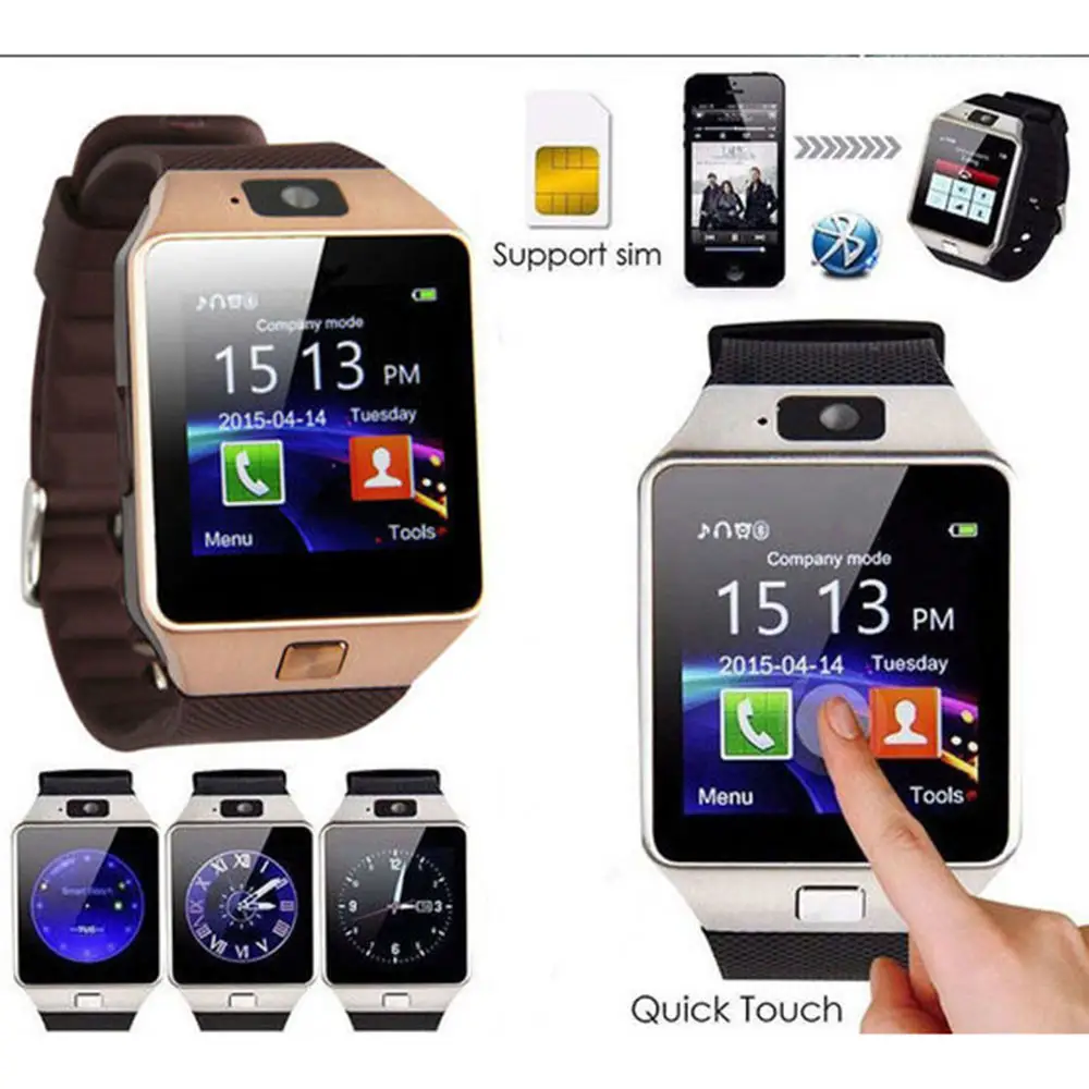 Lịch Thời gian bước truy cập Smartwatch Sim Thẻ Đồng hồ thể dục thông minh Đồng Hồ DZ09 Smartwatch DZ09 reloj inteligente DZ09 thông minh đồng hồ