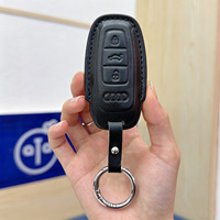 Housse de clé Audi et étui porte-clés avec support pour clés intelligentes, style professionnel en cuir, piles non incluses, pour modèles Audi