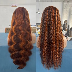Glueless 100% Human Hair 13x4 HD Lace Front <strong>Wigs</strong> for Black Women 350 Brown Ombre Highlight Lace Frontal <strong>Wig</strong> Pre Plucked Bleached - Product Image 3