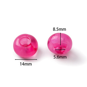 Acrylic Transparent Stained <b>Large</b> Hole Round <b>Beads</b> Loose For Bracelet Making DIY Jewelry Accessories Material - Product Image 2