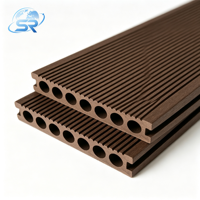 Planches de terrasse creuses en WPC modernes, antidérapantes et imperméables, à âme carrée, pour jardin, patio et cour extérieurs