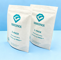 Sacs refermables en papier kraft blanc biodégradable imprimés sur mesure, pochettes compostables pour l'emballage de sous-vêtements et de vêtements