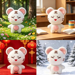 Porte-clés en peluche tigre blanc mignon personnalisable, mini poupée tigre douce, breloque de sac pour souvenirs d'entreprise et ventes au détail - Product Image 5