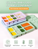Bac à glaçons en silicone alimentaire sans BPA à 8 cavités pour aliments pour bébés, boîte de congélation en gros avec couvercle