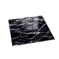 Carrelage en céramique de porcelaine noire moderne, poli, brillant, 600x600mm, 10mm d'épaisseur, résistant aux acides, pour la décoration des sols et des murs (S)