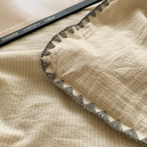 Parure de lit AB en coton polaire avec housse de couette et drap plat, couleur unie, 200 fils/cm², 4 pièces, textile de maison - Product Image 6