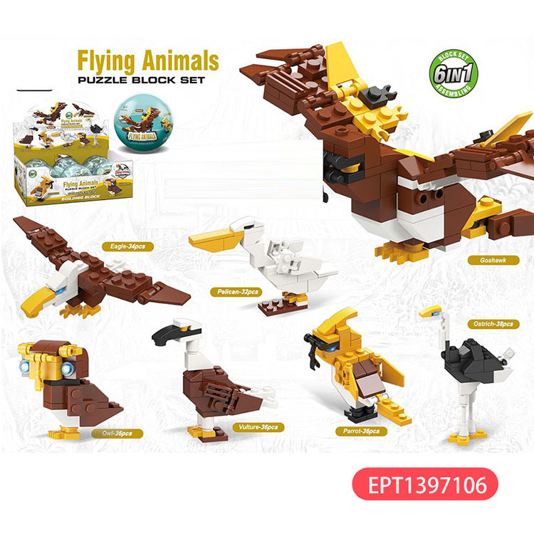 Assemblée EPT1397106-6-in-1 block6PCS/PDQ(432pcs/ctn) d'oiseau