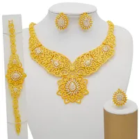 Set Perhiasan Emas 24K Dubai Perhiasan Wanita Afrika Set Perhiasan 2021 BJ901