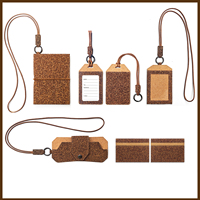 Conjunto de Viaje Moderno para Regalos Promocionales, Set de Regalo de Viaje de Negocios de Corcho Ecológico, Porta Pasaportes de Corcho, Etiqueta para Equipaje, Tarjetero, Set de Cartera