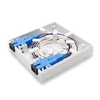 Panel Dinding FTTH 2 Port Fiber Optik 86x86mm, Putih PC Tahan Api, Anti-Korosi, Anti-Kuning