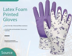 Guantes de Jardinería de <span class=keywords><strong>Espuma</strong></span> de Látex Impresos, <span class=keywords><strong>Antipinchazos</strong></span>, para Plantación, Paisajismo, Cultivo de Flores y Protección - Product Image 1
