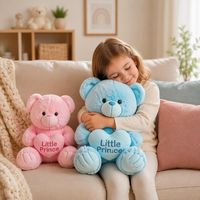 Ours en peluche Little Prince Princess de 30 cm et 40 cm, rose bébé, bleu ciel, peluche douce, poupée en peluche, cadeau d'anniversaire, cadeau de la Saint-Valentin
