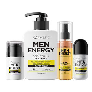 KORMESIC - Set de Cuidado Facial Energizante e Iluminador para Hombre, Hidratante, Calmante, Rejuvenecedor, Limpiador, Crema, Roll-On - Product Image 2