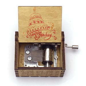 Caja de Música de Madera Personalizada al por Mayor con su Logotipo o Foto, Caja Musical Única con Manivela, Canción de Feliz Cumpleaños, Regalo para Mamá, Papá, Hijo, Hija - Product Image 3