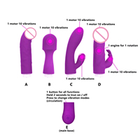 Bestmoon 4 in 1 Sex Kit Schub kaninchen Vibrator USB Aufladen Vagina Klitoris Stimulation Sexspielzeug für Frauen