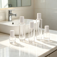 Ensemble d'emballages cosmétiques en verre mat de couleur personnalisée de luxe, flacons de lotion 30g/50g/100g/150ml, pots transparents pour soins de la peau, gravure