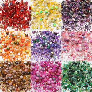 Zhubi, perle di vetro rotonde colorate, perle di semi, perle di pietra di cristallo da 8MM, per creare gioielli fai da te, Kit di braccialetti fatti a mano - Product Image 1
