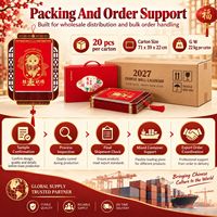 Calendrier mural chinois personnalisé avec logo 2027, support en bois, feuilles détachables, cadeau promotionnel d'entreprise, fournisseur OEM ODM en gros