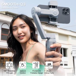 ZHIYUN SMOOTH <span class=keywords><strong>Q3</strong></span> Versión <span class=keywords><strong>Combo</strong></span>, Estabilizador de Gimbal Flexible de 3 Ejes para Teléfonos Inteligentes con Luz de Relleno para Teléfonos Móviles - Product Image 6