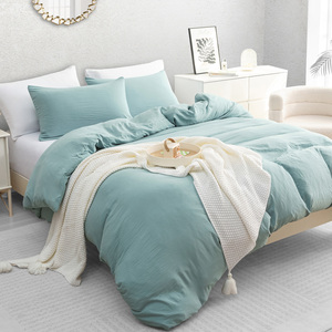Ensemble de housse de couette en microfibre jaune uni ultra doux et confortable, 3 pièces, comprenant 2 taies <span class=keywords><strong>d</strong></span>'<span class=keywords><strong>oreiller</strong></span> et 1 housse de couette à fermeture éclair (Queen <span class=keywords><strong>90x90</strong></span>) - Product Image 6
