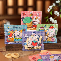 Sachets de collation mignons en forme de dessin animé de qualité alimentaire pour enfants, pochettes auto-scellantes (13,5x13,5cm) pour bonbons, riz glutineux, gâteaux flocon de neige