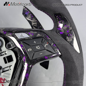 Volant personnalisé en fibre de carbone forgée de couleur violette pour Mercedes-Benz W204 W212 AMG Classe C&E GLA45 CLS63 C63 C300 E300 E63 SL63 - Product Image 4