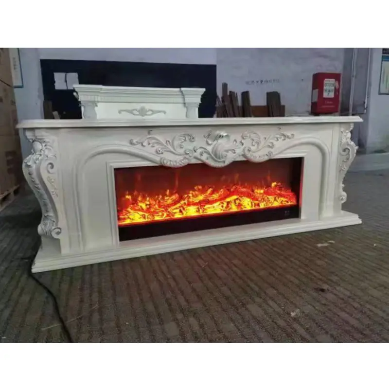lowest price free standing deco electric fireplace with wood mantel