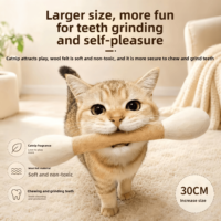 Jouet interactif géant en feutre de laine écologique et durable avec herbe à chat et plumes pour chat, pour brûler l'énergie, mordiller et se divertir soi-même