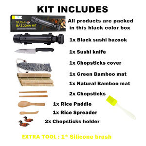 Bazooka — <span class=keywords><strong>Kit</strong></span> manuel antiadhésif <span class=keywords><strong>Pour</strong></span> préparation de <span class=keywords><strong>Sushi</strong></span>, matériel en plastique, <span class=keywords><strong>Kit</strong></span> <span class=keywords><strong>Pour</strong></span> fabriquer des sushis, rouge, matériel de cuisine, 11 pièces - Product Image 6