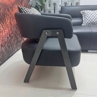 Fauteuil de détente contemporain |   Fauteuil d'appoint rembourré avec structure métallique robuste, mobilier de luxe pour salon