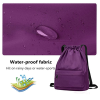 Sac de sport pliable personnalisé grande capacité en polyester imperméable avec cordon de serrage, sac à dos de sport, sac à cordon décontracté d'extérieur personnalisé