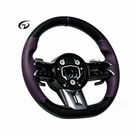 Amélioration de l'intérieur de voiture de luxe Mercedes-Benz G63 W464 GLE Classe S Classe E, volant AMG personnalisé en cuir et fibre de carbone violette