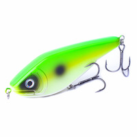 Leurre Bionique Submersible pour Poisson-chien à Coulée Lente 12CM 52G, Jerkbait Artificiel à Corps Dur avec Action S-Swim, Hameçons JKB120