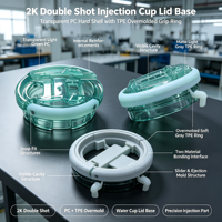 Bouchon de bouteille d'eau en silicone de qualité alimentaire moulé par injection double couche 2K personnalisé