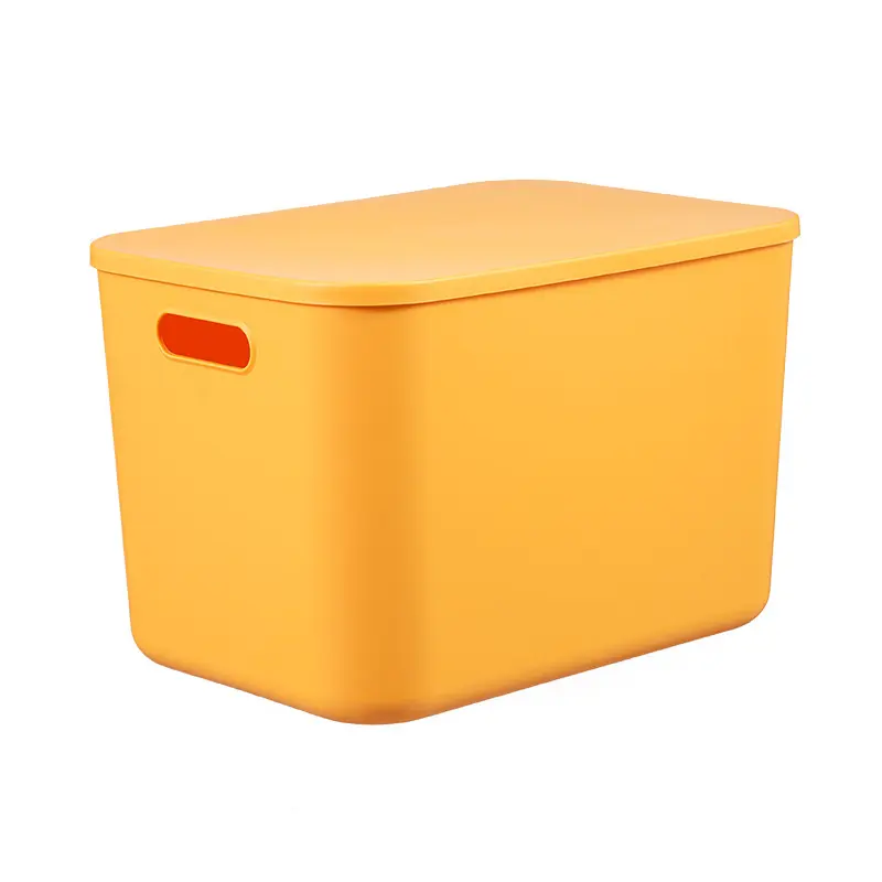 Toptan rekabetçi fiyat kapaklı istiflenebilir plastik renk kutuları kutu depolama sepeti