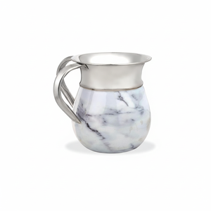 Copa de Lavado Judía de Acero Inoxidable con Calcomanía Gris Dorada Elegante de 5'' y 40 oz, Personalizada, para Lavabos - Product Image 1