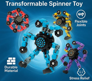 Fidget Spinners Transformables 4 Pièces pour Enfants et Adultes, Jouets Sensoriels Anti-Stress TDAH, Cadeaux pour Enfants, Fidget Spinner - Product Image 3