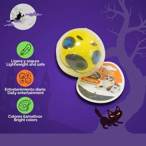Giocattolo per Animali Domestici in Gomma con Design di Halloween, 7 Cm, Resistente ai Morsi, Colori Vivaci - Product Image 3