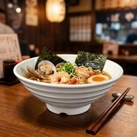 Bol de service en mélamine incassable et durable pour restaurant, idéal pour salades, nouilles et ramen, avec logo personnalisé