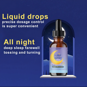 Gouttes de mélatonine liquide OEM 60 ml, complément alimentaire pour le sommeil avec vitamine D3, L-théanine, extrait de sureau, saveur naturelle de baies - Product Image 3
