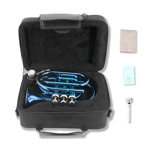 Vente en gros de <span class=keywords><strong>trompette</strong></span> de poche <span class=keywords><strong>bleue</strong></span> si plate pour une performance professionnelle - Product Image 3