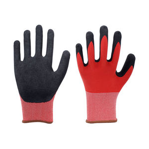 Guantes de Trabajo con Recubrimiento Rojo y Negro, Agarre Húmedo, Nitrilo en la Palma, Guantes de Seguridad para Construcción, Logotipo Personalizado - Product Image 2