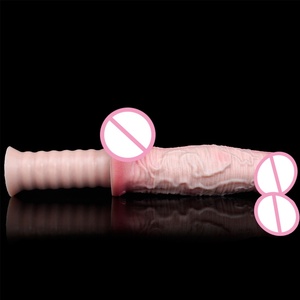 FAAK-G1157 Dildo de Doble Capa con Mango, Masajeador de Punto G de Silicona, Producto de Masturbación Anal, Juguetes Sexuales para Mujeres y Hombres, Herramientas de Coqueteo - Product Image 3