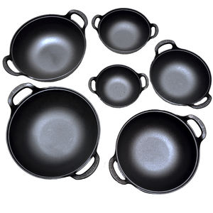 क्लासिक कास्ट आयरन वोक नो कोटिंग डबल कान पैन पतला पारंपरिक चीनी फ्राइंग पॉट - Product Image 3