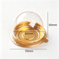 Boîtes d'emballage en blister rondes en plastique PET écologiques pour gâteaux miniatures et croquants au jaune d'œuf, jetables avec couvercles
