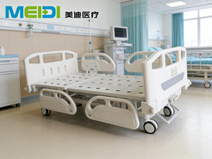 <span class=keywords><strong>Lit</strong></span> médicalisé à manivelle simple avec quatre barrières, frein central, anti-collision, sommier et pieds réglables, pour soins à domicile, en acier inoxydable - Product Image 1