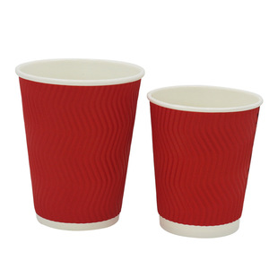 DD2276 500件商务隔热热水保温杯瓦楞纸波纹杯棕色一次性咖啡杯带盖 - Product Image 6