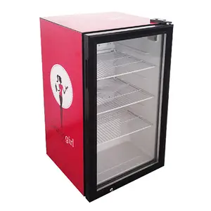Nevera pequeña y compacta para Hotel, refrigerador de 30L/ 40L/ 60L con puerta de cristal, Minibar, Nevera