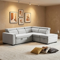 Sofá Cama en Forma de L Moderno y Popular, con Relleno de Esponja, Extensible, con Espacio de Almacenamiento, para Apartamento y Sala de Estar