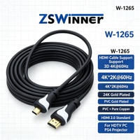 Câble Micro HDMI vers Micro HDMI 4K 60Hz Haute Vitesse Plaqué Or Cuivre Pur Gaine PVC pour Vidéo HDTV Projecteur
